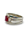 Bague 58 Bague or blanc rubis 1,40 ct et diamants 58 Facettes