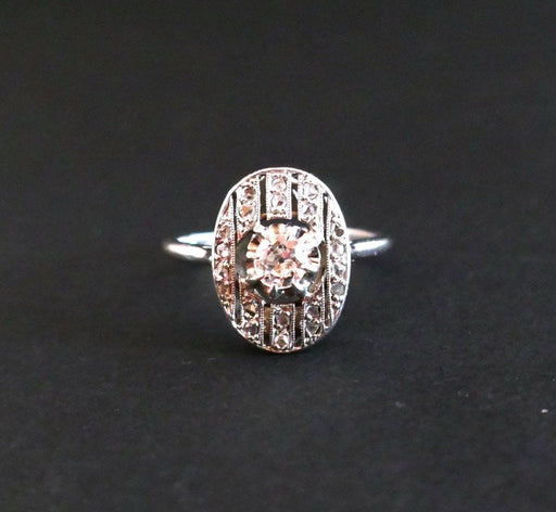 Ring 52 Art Deco Diamond Ring, White Gold 58 Facettes