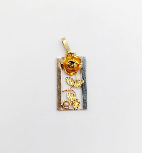 Pendentif Pendentif art déco trois or jaune et perle 58 Facettes B01005