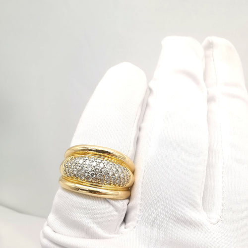 Bague 62 Bague en or jaune diamants 58 Facettes