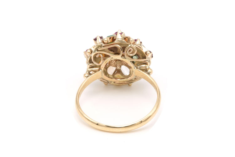 Bague 53 Bague en or jaune sertie de pierres multiples 58 Facettes B517