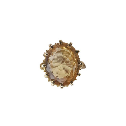 Bague 52 Solitaire or jaune saphir jaune 58 Facettes