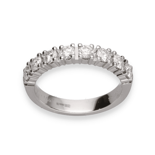 Bague 48 Demi-alliance De Beers en platine avec 8 diamants 0,62 ct H-SI1 - Taille 48 - Full Set 2016 58 Facettes FB08399