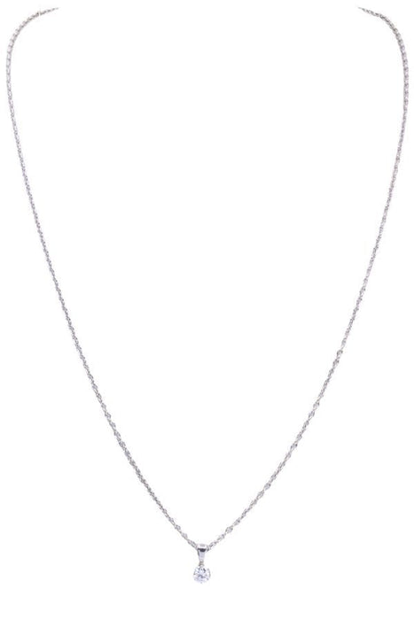 Collier collier or blanc diamant solitaire 58 Facettes 092941