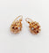 Boucles d'oreilles Dormeuses antique or rose 18k et perle (circa 1900) 58 Facettes A05899