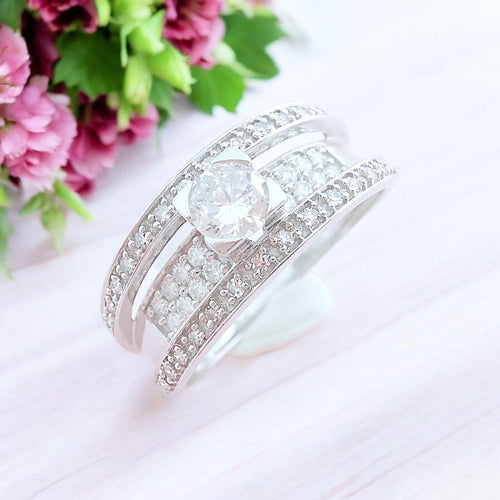 Bague Bague Diamants 0,82 carat - Or blanc 18 K 58 Facettes AA 1662