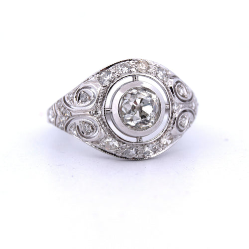 Bague 57 BAGUE LIBERTY EN OR BLANC 18 KT - DIAMANT 1,40 CT 58 Facettes