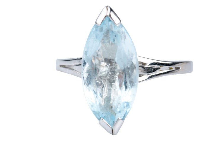 Bague 63 Bague Aigue-Marine 6.43 Carats Or Blanc 18 Carats 58 Facettes BGTOPOC402-107