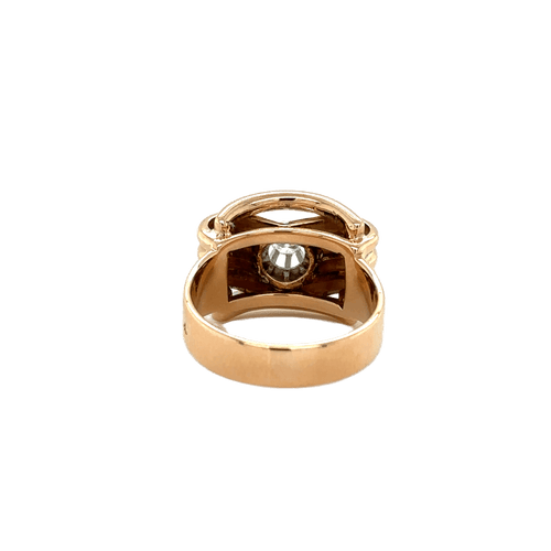 Bague 53 Bague tank noeud or rose et diamant - 1940 58 Facettes 1.0002377/1