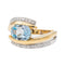 Bague 54 Bague Or jaune, Or blanc Topaze, Diamant 58 Facettes 3123435CN