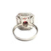 Ring 54.5 Art Deco style platinum ring with diamonds and garnet 58 Facettes Q35B