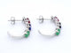 Boucles d'oreilles Boucles d'oreilles en or blanc ornées de pierres précieuses multicolores et de diamants 58 Facettes 2274