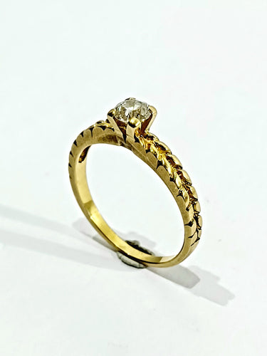 Bague 53 Bague Solitaire Or Jaune Diamant 0.30ct 58 Facettes 3022/1