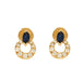 Boucles d'oreilles Boucles d'oreilles or jaune sertis de diamants et saphirs 58 Facettes GS8