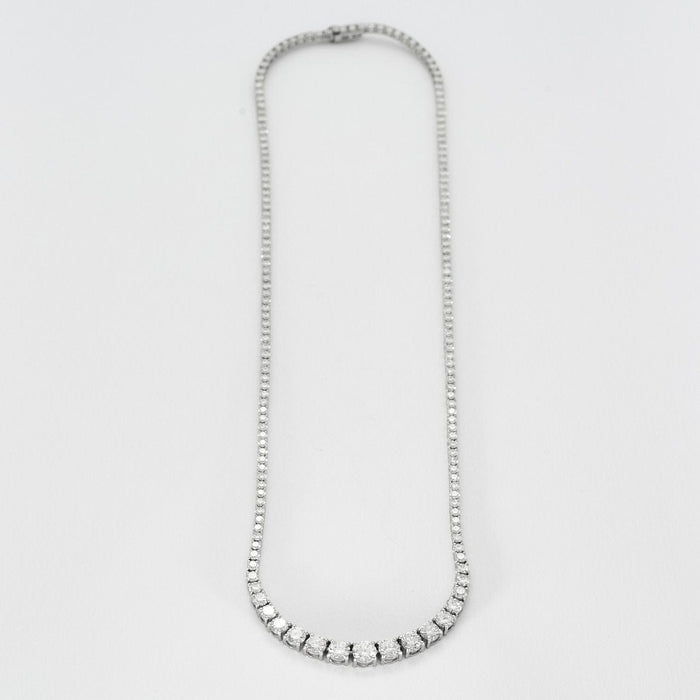 Collier Collier tennis or blanc et diamants 58 Facettes