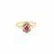 Bague 57.5 Marguerite en or jaune diamants et rubis 58 Facettes 31138