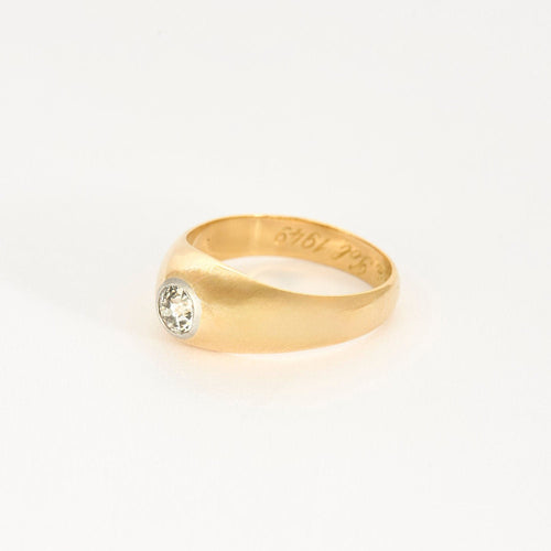 Bague 60 Bague jonc or jaune et gris et diamant 58 Facettes CHAL0281