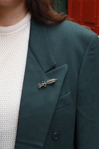 Broche Broche ancienne épi de blé en or, argent et perles fines 58 Facettes 772