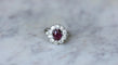 Bague 58 Bague Marguerite Rubis Birman Non Chauffé 1.60 Cts et Diamants 58 Facettes