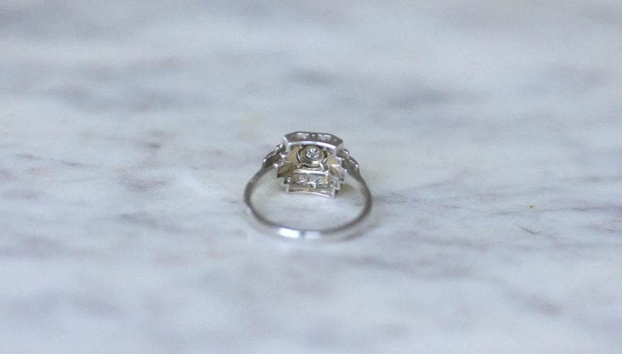 Bague 54 Bague Art déco Géométrique Diamants 58 Facettes
