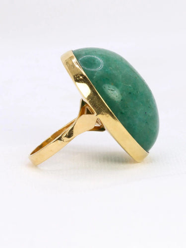 Bague 53 Bague cocktail vintage or jaune amazonite 64 ct 58 Facettes 1087.27