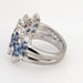 Ring 51 Wide Band Sapphire Diamond White Gold Ring 58 Facettes G13356