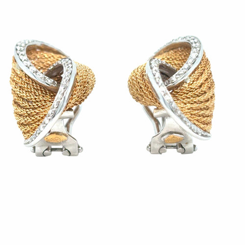 Boucles d'oreilles Boucles d'oreilles à clip en or et diamants Harpo's Italia 58 Facettes