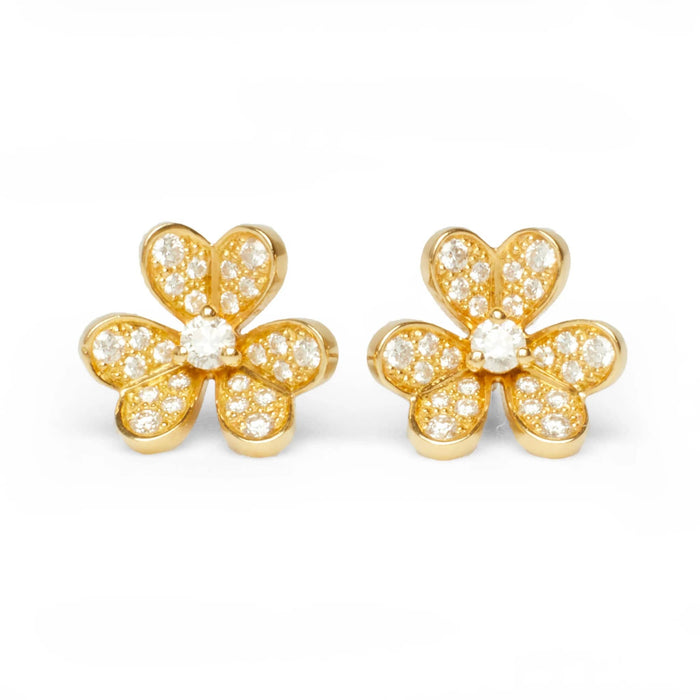 Boucles d'oreilles Van Cleef & Arpels - Boucles d’oreilles Frivole en or jaune et diamants 58 Facettes