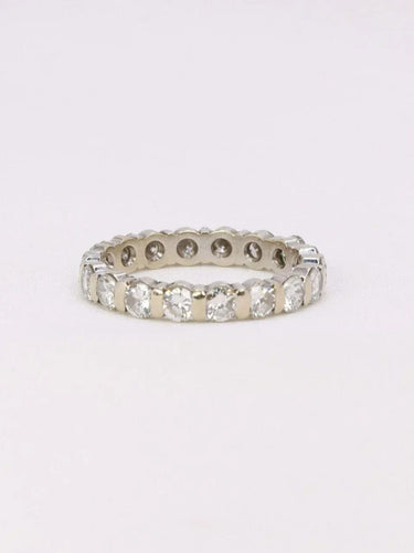 Bague 51 Alliance or blanc diamants 2,2 ct 58 Facettes J364