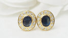 Boucles d'oreilles Boucles d'oreilles or jaune saphirs et diamants 58 Facettes 32703