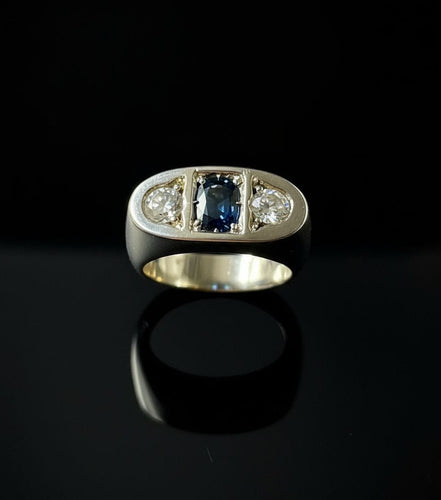 Bague Bague en saphir et diamants. Début des années 1900. 58 Facettes