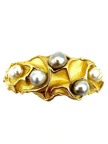 Bracelet GILBERT ALBERT. Bracelet or jaune 18K et perles 58 Facettes