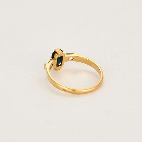 Bague 53,5 Bague or jaune, saphir et diamants 58 Facettes DRE1557