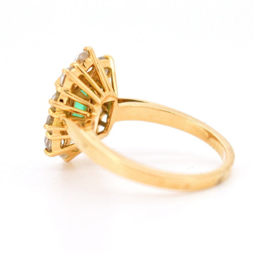 Bague 52 Bague Pompadour Vintage Or 18 Carats, Émeraude Naturelle et Diamants 58 Facettes 281