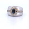 Bague 58 Bague vintage en or blanc avec saphir et diamants 58 Facettes