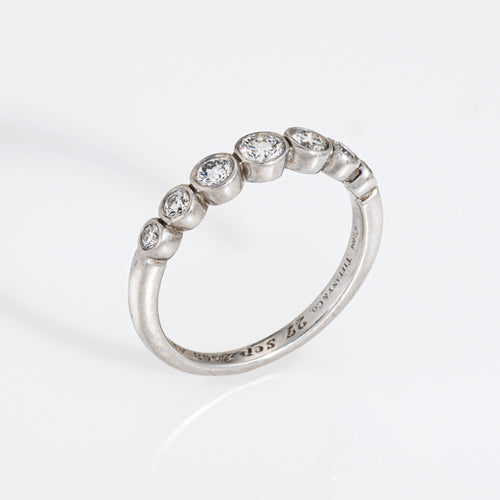 Bague 53 Tiffany & Co - Bague Jazz en platine et diamants (vers 2004) 58 Facettes G14226