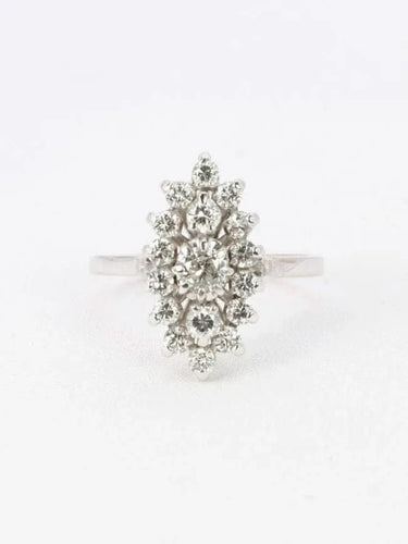 Bague marquise or blanc diamants 58 Facettes J523