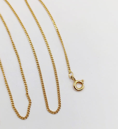 Collier Chaine vintage or jaune maille gourmette 46 cm 58 Facettes A06086