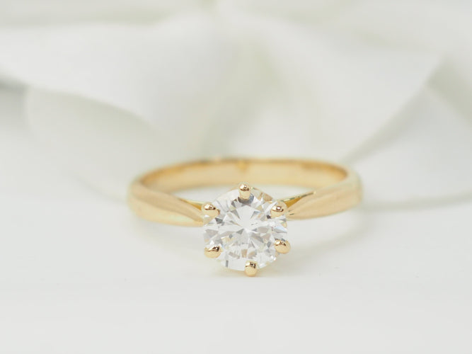 Bague 52.5 Bague solitaire en or jaune et diamant 0.97ct 58 Facettes 33118