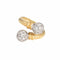 Bague 56 Bague double orbe en diamant, bijou vintage en or jaune 58 Facettes G14009