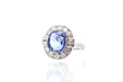 Bague 49 Bague saphir et diamants en platine 58 Facettes 25869-DV