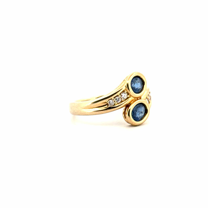 Bague 53 Bague Toi et Moi or jaune saphirs diamants 58 Facettes 89-GS36079