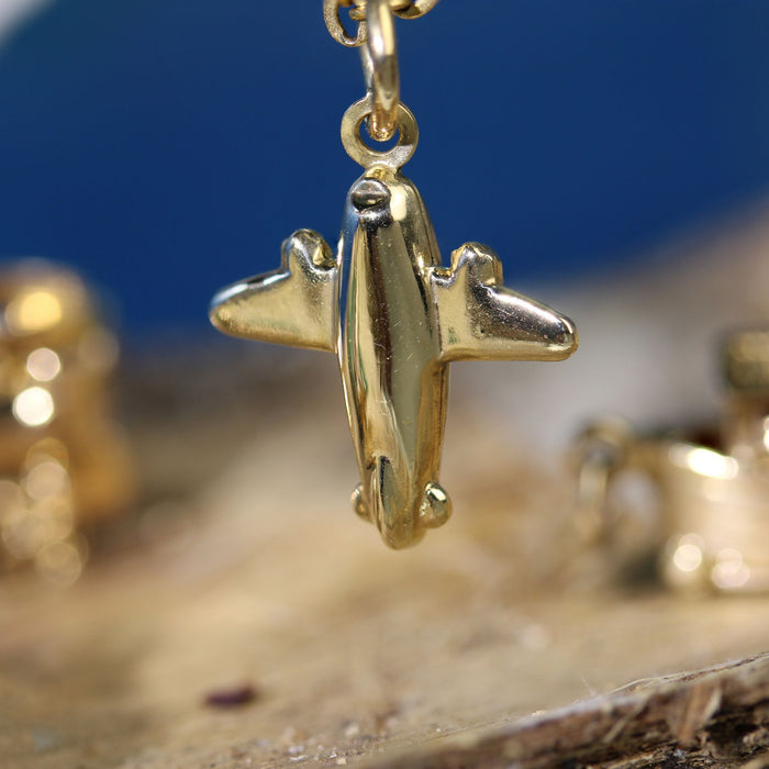 Pendentif avion or jaune