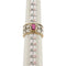 Bague Bague bandeau or jaune et blanc avec rubis et diamants 58 Facettes 27525