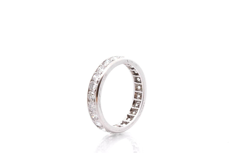 Bague 54 Alliance diamants en platine 58 Facettes 27631dv