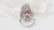 Bague 54 Bague cocktail en or blanc, rubis et diamants 58 Facettes 32888