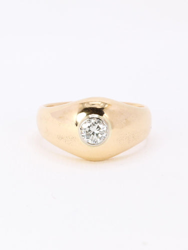 Bague 60 Bague jonc vintage or jaune diamant rond 0,5 carat 58 Facettes 1087.25
