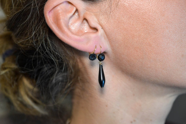 Boucles d'oreilles Pendants d'oreilles étoilés Jais 58 Facettes 3762b