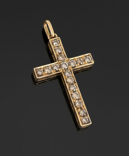 Pendentif Pendente a Croce, con Diamanti 58 Facettes