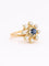 Bague marguerite or jaune saphir diamants